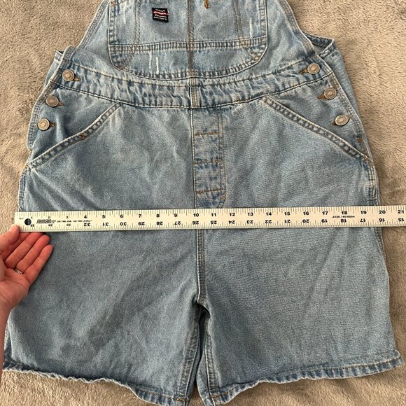 Vintage Unionbay Shortalls Women's MEDIUM Overalls Shorts Denim 90s Y2K - Picture 5 of 9